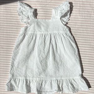 BABIDU WHITE COTTON & LACE DRESS size 2 Year